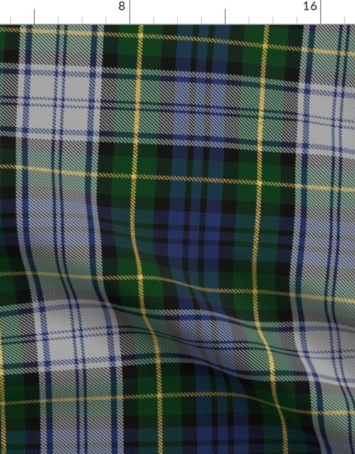 Bright Faux Gold Foil Dress Gordon Tartan Plaid Fabric