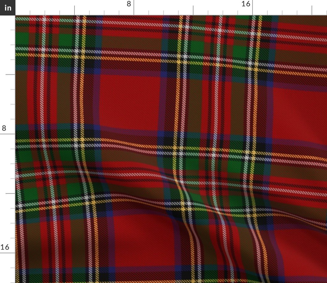 Bright Faux Gold Foil Royal Stewart Tartan Plaid Fabric Bright Faux Gold Foil Royal Stewart Tartan Plaid Fabric