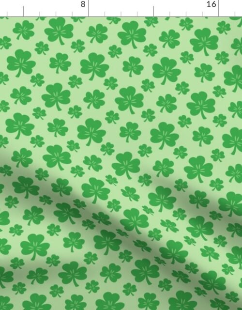 Bright Green St Patricks Day Holiday Irish Lucky Shamrocks Fabric