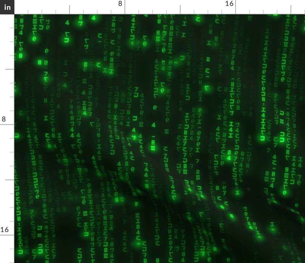 Bright Neon Green Digital Rain Computer Code Fabric Bright Neon Green Digital Rain Computer Code Fabric