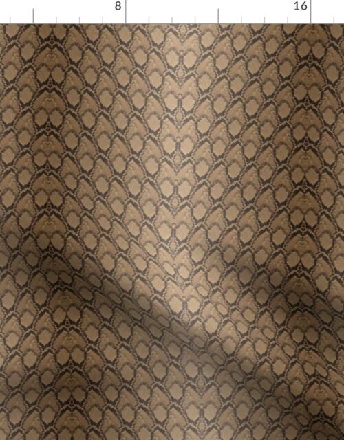 Bronze Gold Baby Python Scales Edged in Dark Brown Fabric