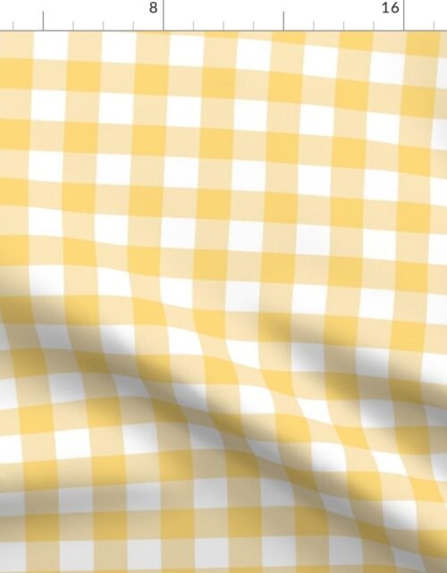 Buttercup Yellow and White Gingham Check Fabric