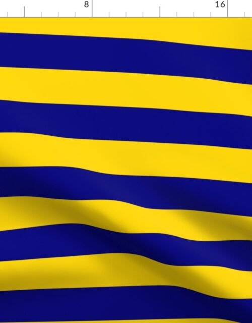 California Blue and Gold Horizontal Stripes Fabric