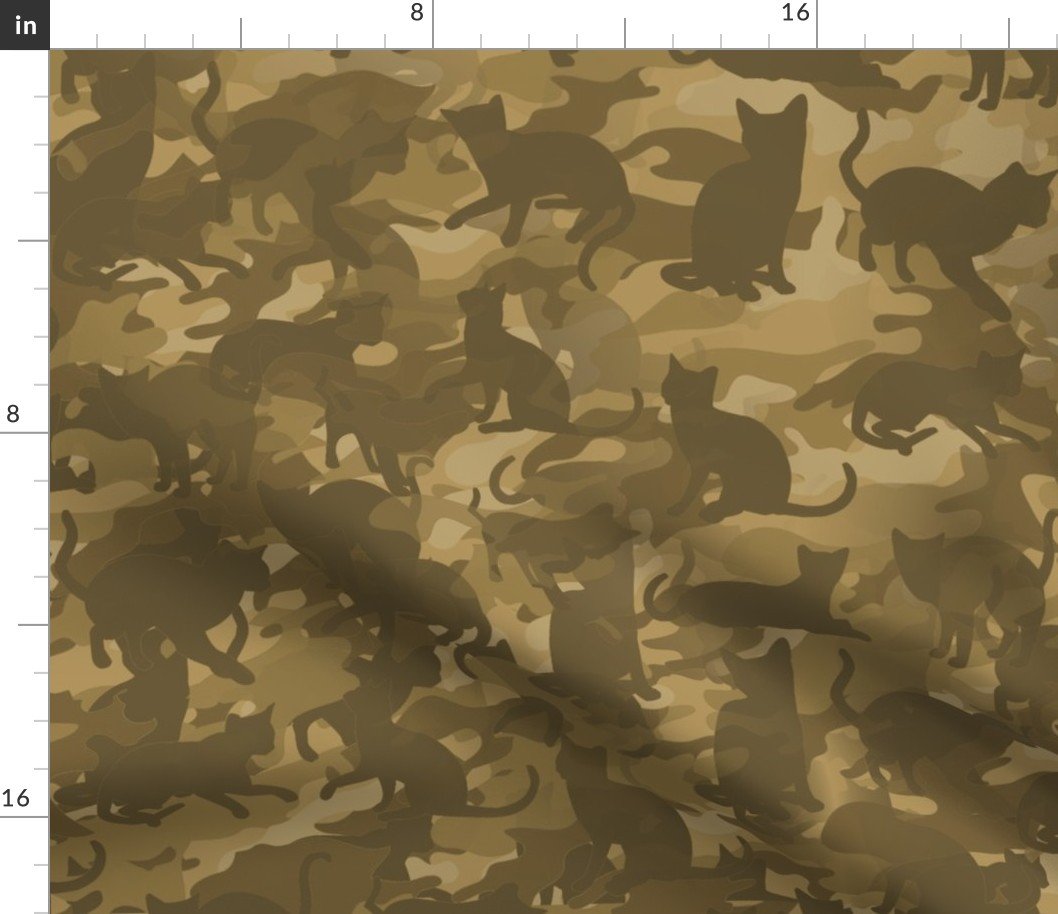 Camo Cats Camouflage in Military Operation Desert Khaki Smallscale Fabric Camo Cats Camouflage in Military Operation Desert Khaki Smallscale Fabric