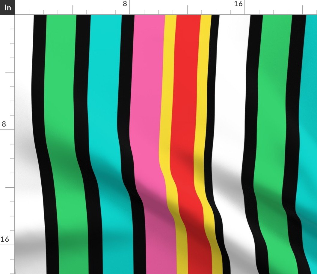Candy Colored Vertical Deckchair Stripes in Pink, Aqua and Mint Fabric Candy Colored Vertical Deckchair Stripes in Pink, Aqua and Mint Fabric