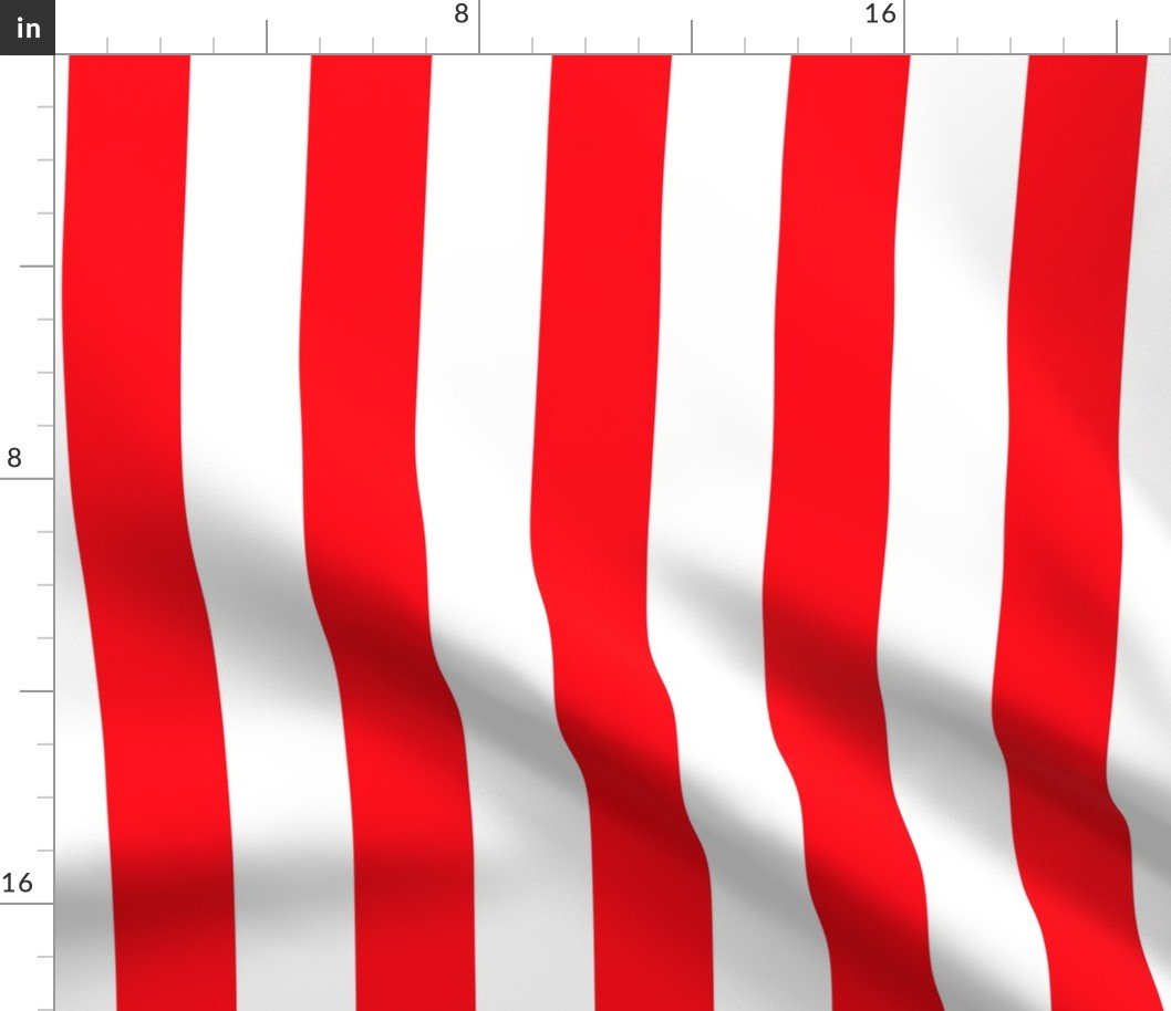 Carmine Red and White 2 inch Cabana Tent Stripes Fabric Carmine Red and White 2 inch Cabana Tent Stripes Fabric