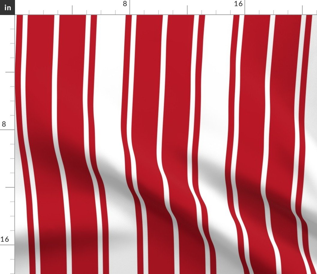 Cherry Orchard Red and White Horizontal French Stripe Fabric Cherry Orchard Red and White Horizontal French Stripe Fabric