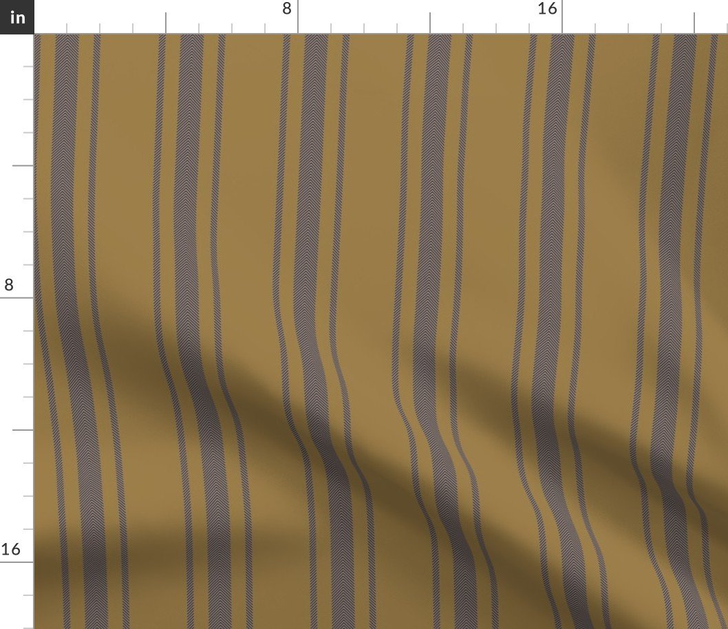 Chocolate on Tan French Provincial Mattress Ticking Fabric Chocolate on Tan French Provincial Mattress Ticking Fabric