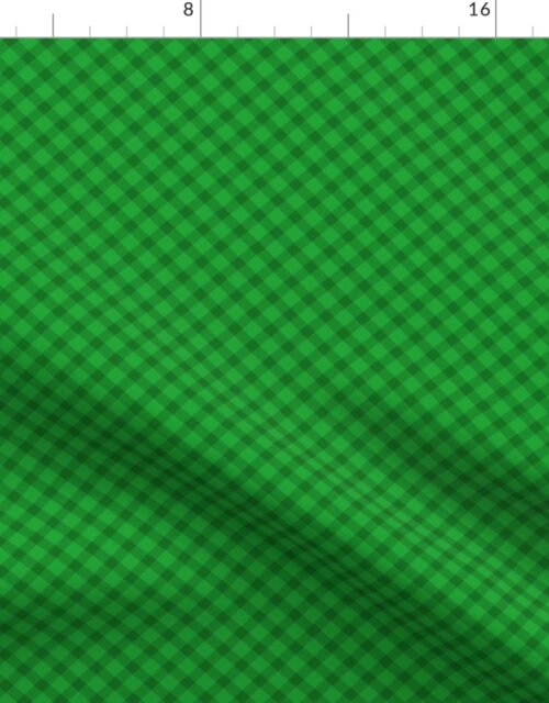 Christmas Holly Green and Black Diagonal Glen Plaid Tartan Fabric
