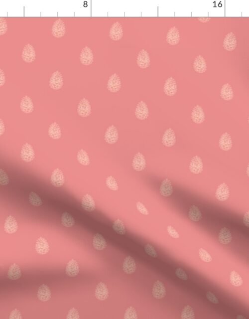 Christmas Pine Cone in Rose Gold Faux Foil on Pink Fabric