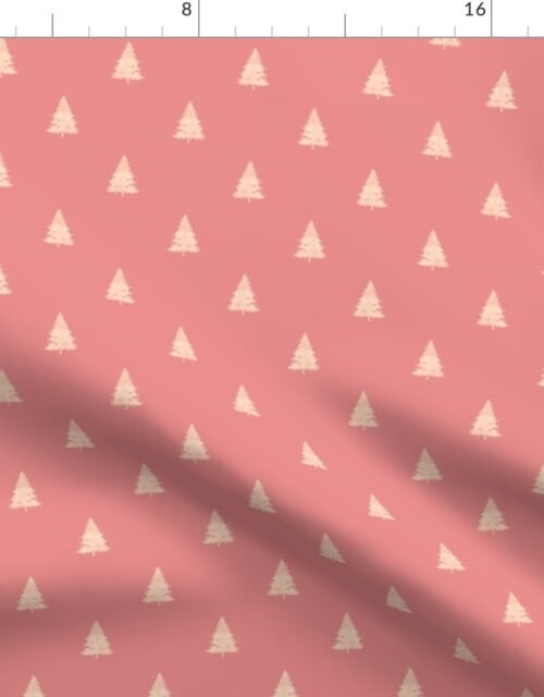 Christmas Tree in Rose Gold Faux Foil on Pink Fabric