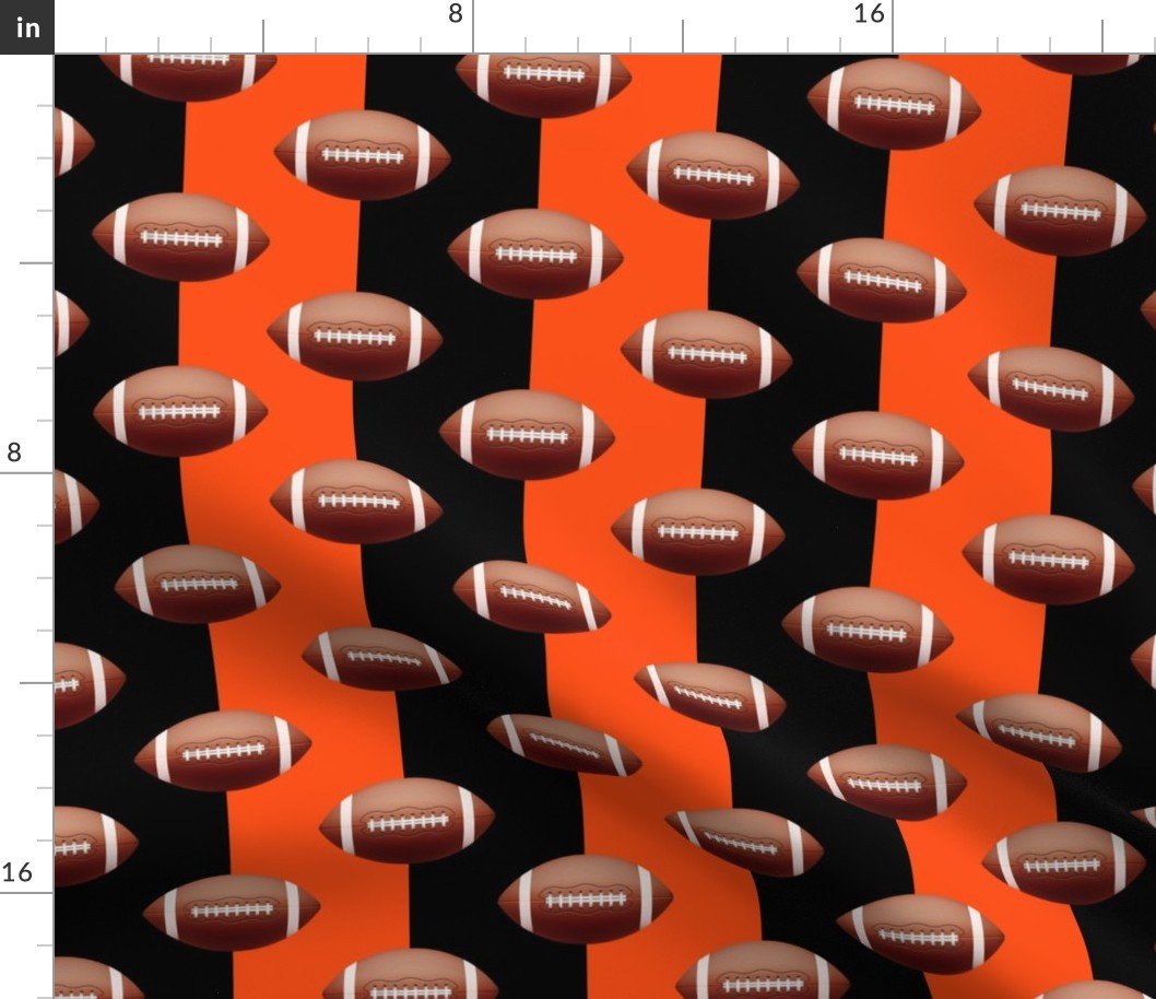 Cincinatti's Famed Football Team Colors of Black and Orange Fabric