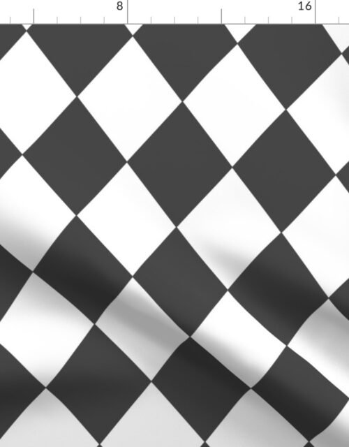 Cinder Grey Modern Diamond Pattern Fabric