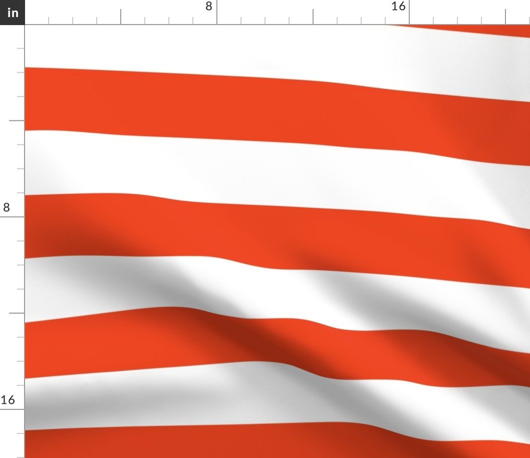 Citrus Orange Horizontal Tent Stripes Florida Colors of the Sunshine State Fabric