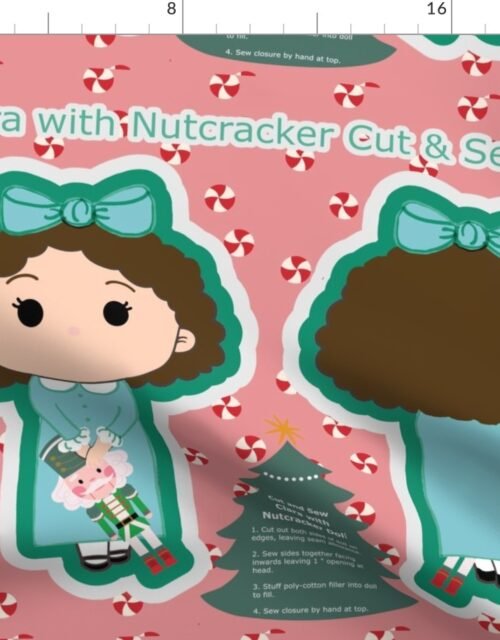 Clara with Nutcracker Cut and Sew Doll Christmas Holiday Project Fabric