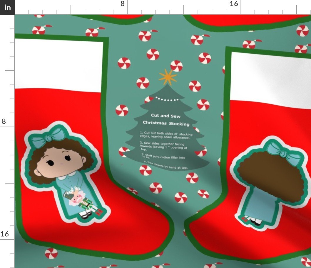 Clara with Nutcracker Stocking Cut and Sew Fabric Clara with Nutcracker Stocking Cut and Sew Fabric
