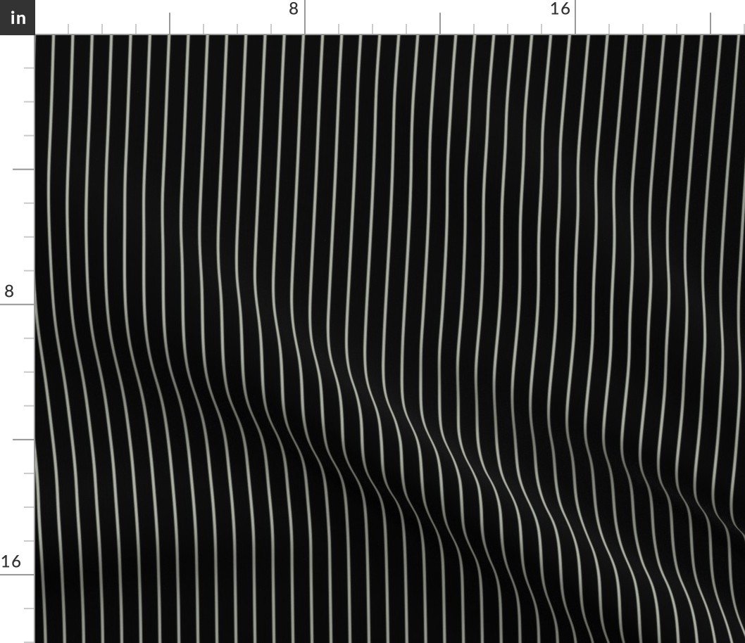 Classic 1/2 Inch Desert Sage Grey Green Pinstripe on a Black Background Fabric Classic 1/2 Inch Desert Sage Grey Green Pinstripe on a Black Background Fabric