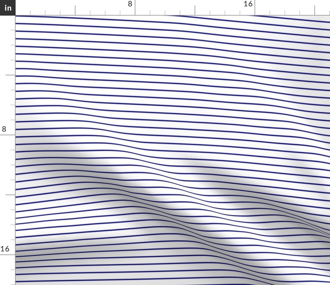 Classic 1/2 Inch Navy Blue Pinstripe on a White Background Fabric Classic 1/2 Inch Navy Blue Pinstripe on a White Background Fabric