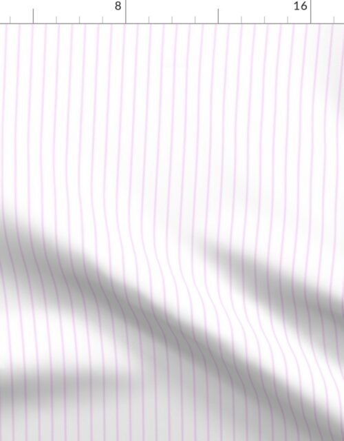 Classic 1/2 Inch Pale Pink Cotton Candy Pinstripe on a White Background Fabric