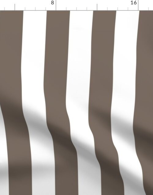 Classic 2 Inch Bark and White Modern Cabana Upholstery Stripes Fabric