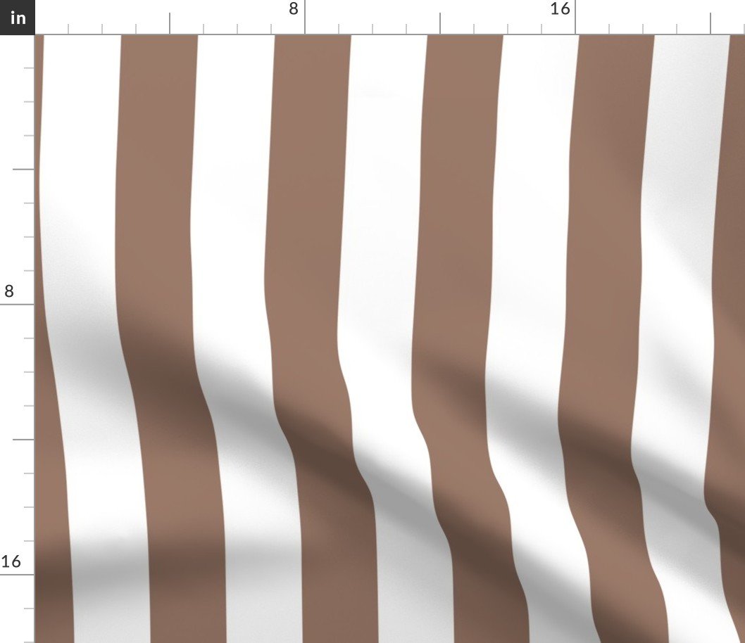 Classic 2 Inch Mocha and White Modern Cabana Upholstery Stripes Fabric Classic 2 Inch Mocha and White Modern Cabana Upholstery Stripes Fabric