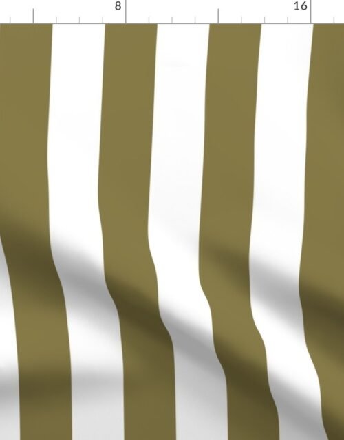 Classic 2 Inch Moss and White Modern Cabana Upholstery Stripes Fabric