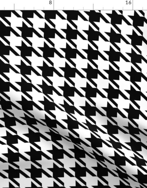 Classic Black and White Houndstooth Check Fabric