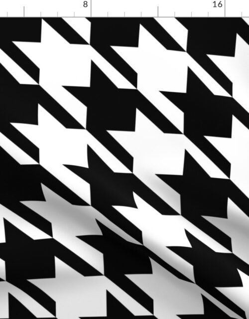 Classic Black and White Houndstooth Check Fabric