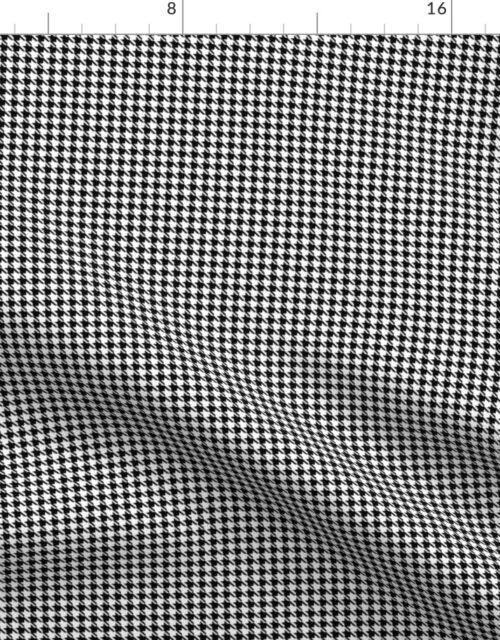 Classic Black and White Houndstooth Check Fabric