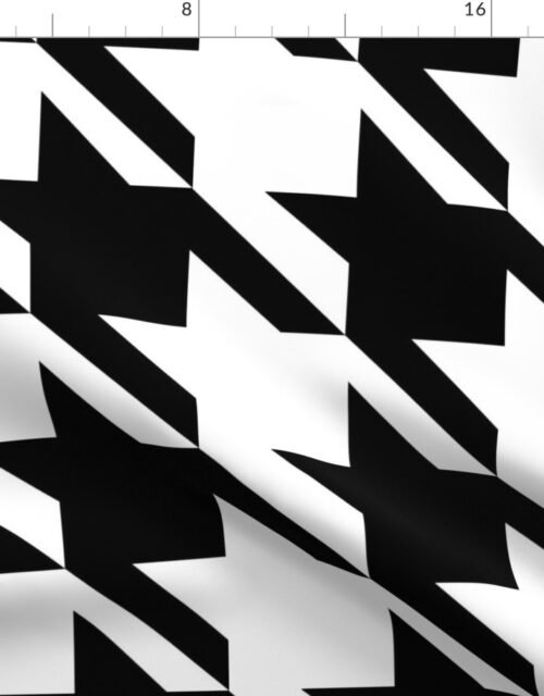 Classic Black and White Houndstooth Check Fabric