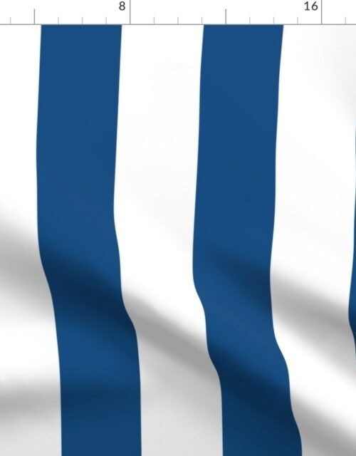 Classic Blue and White Circus Big Top 3" Vertical Stripes Fabric