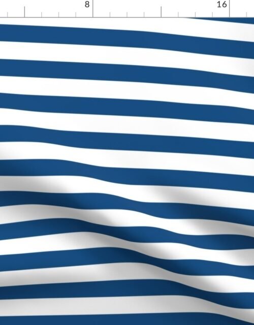Classic Blue and White Horizontal Cabana Tent 1" Stripes Fabric
