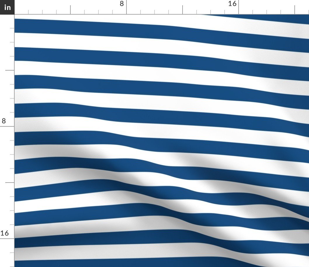 Classic Blue and White Horizontal Cabana Tent 1″ Stripes Fabric Classic Blue and White Horizontal Cabana Tent 1" Stripes Fabric