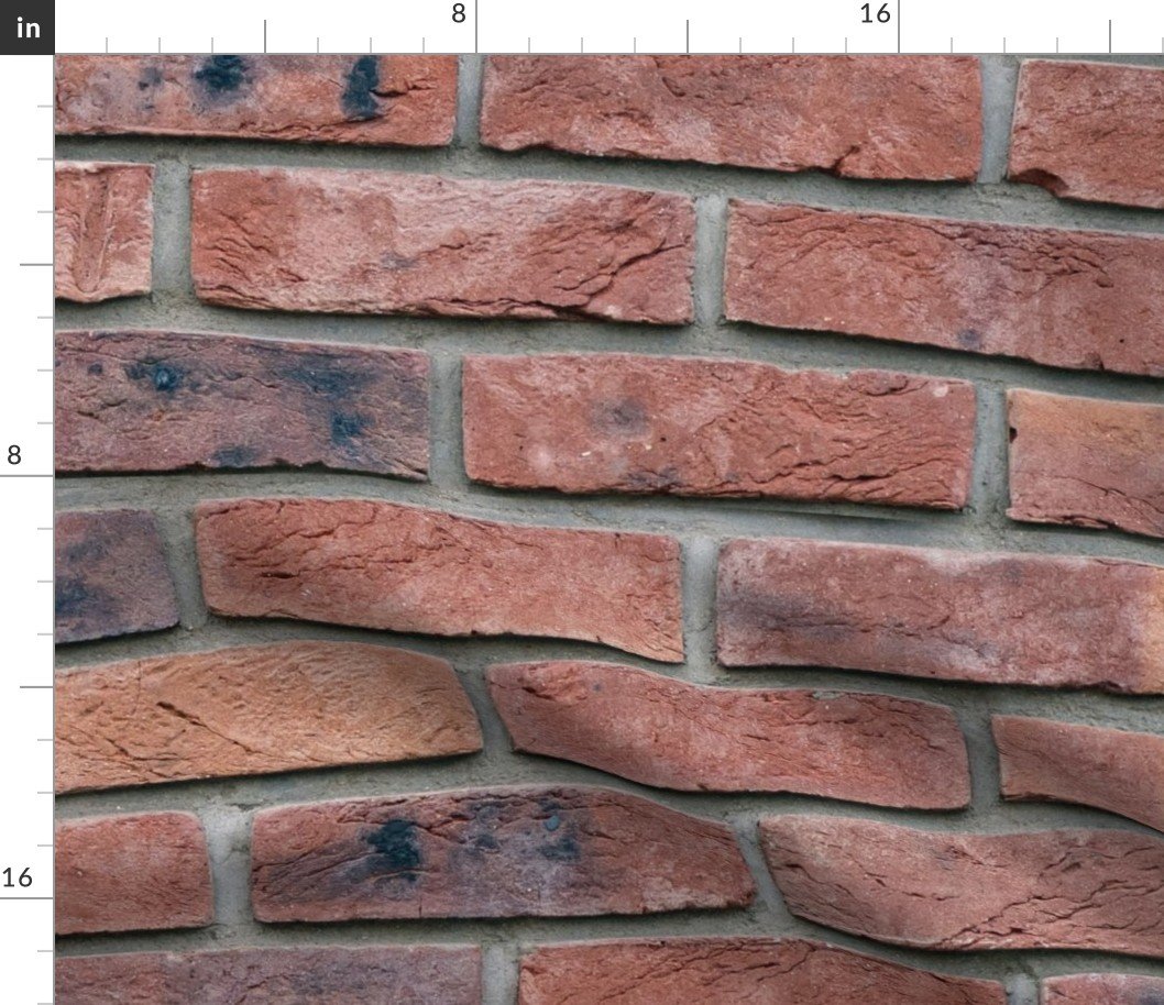 Classic Brick Red Wall in Realistic Photo-Effect Life Size Fabric Classic Brick Red Wall in Realistic Photo-Effect Life Size Fabric