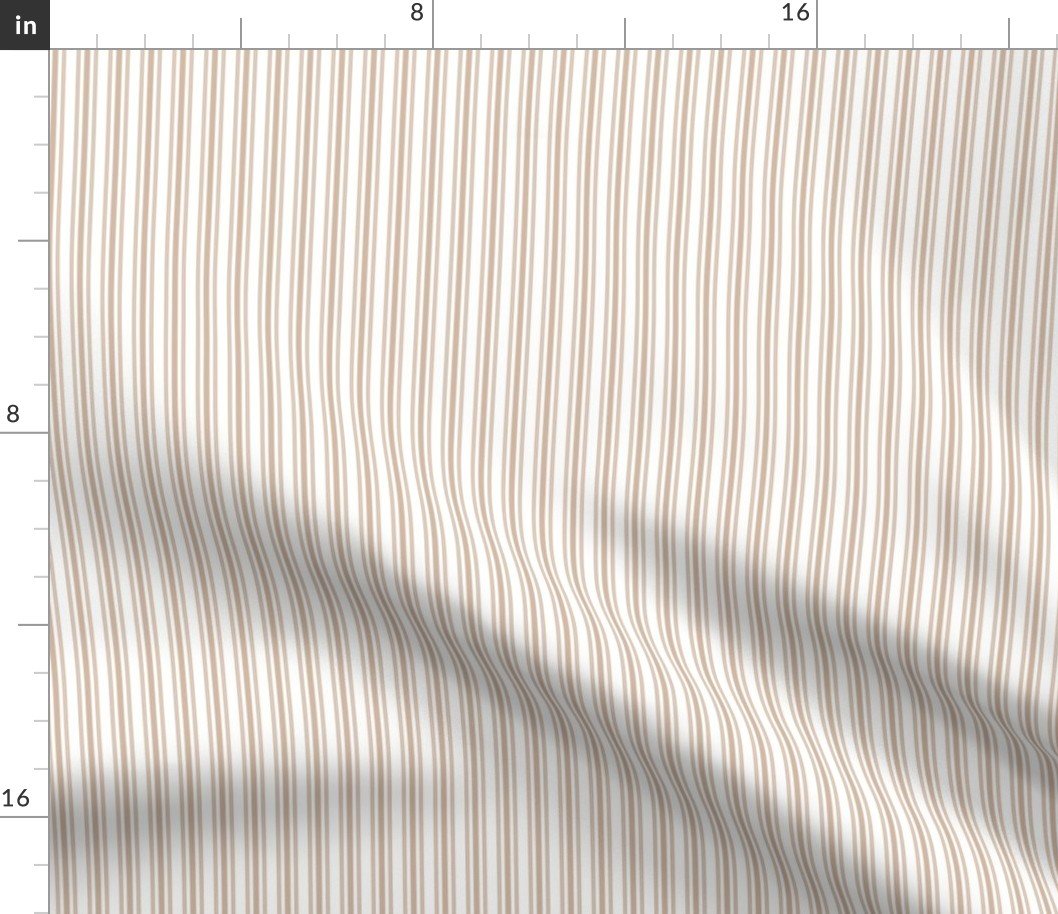 Classic Small Beige Burlap French Mattress Ticking Double Stripes Fabric Classic Small Beige Burlap French Mattress Ticking Double Stripes Fabric