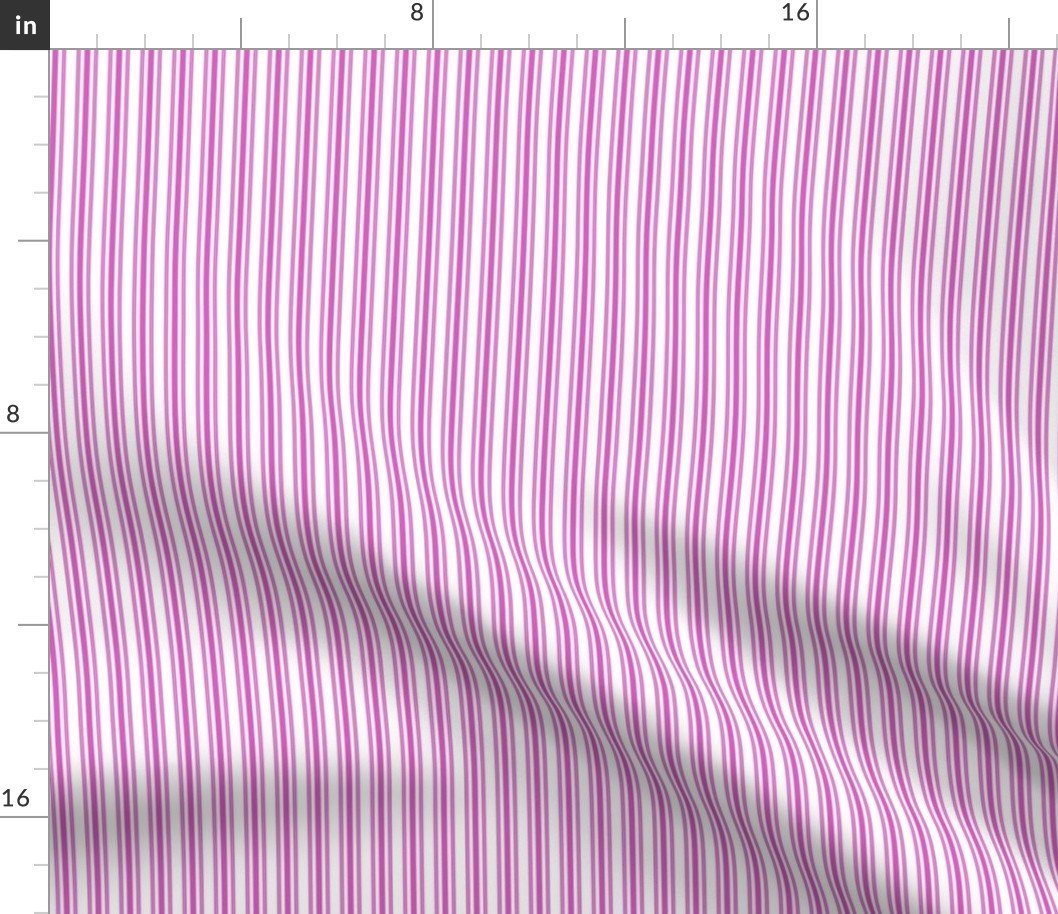 Classic Small Pink Fuchsia Pastel Pink French Mattress Ticking Double Stripes Fabric