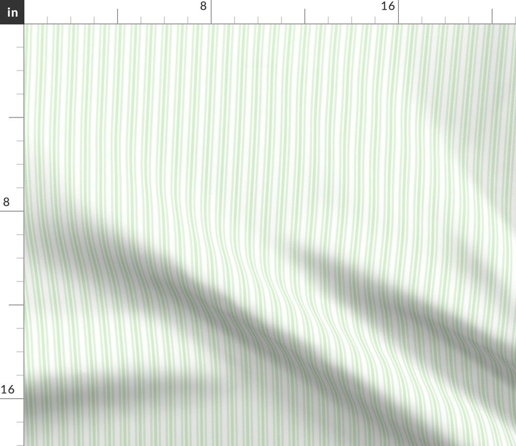 Classic Small Spearmint Mint Pastel Green French Mattress Ticking Double Stripes Fabric Classic Small Spearmint Mint Pastel Green French Mattress Ticking Double Stripes Fabric