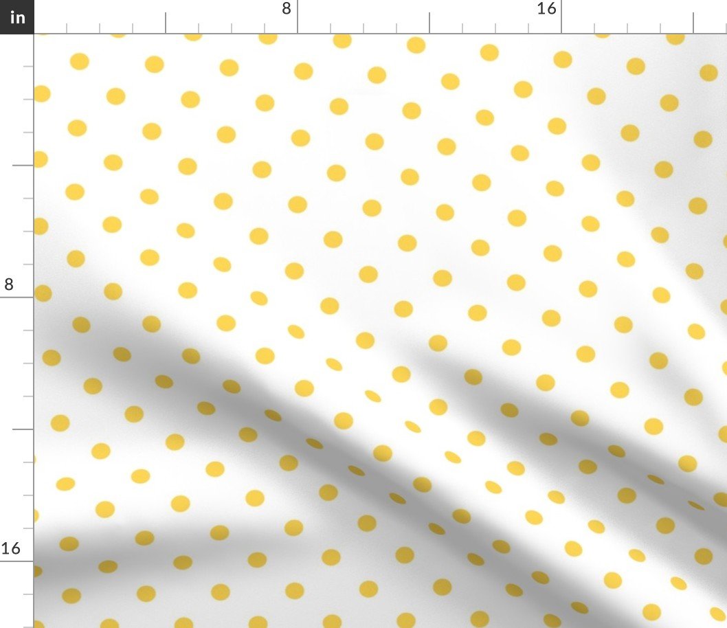 Classic Yellow on White Polka Dots 2 inch Fabric Classic Yellow on White Polka Dots 2 inch Fabric