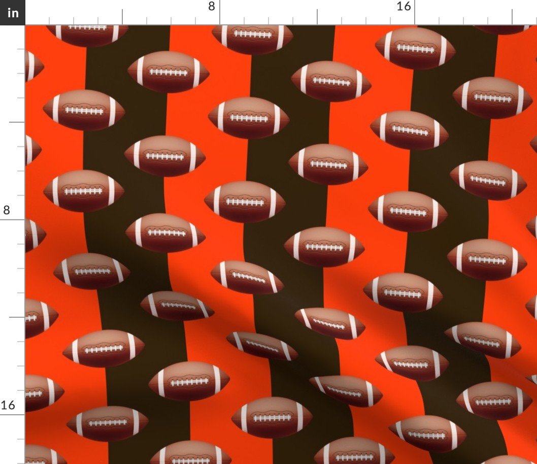 Cleveland's Famed Football Team Colors of Brown and Orange Fabric