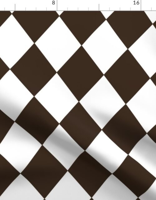 Coco Brown Modern Diamond Pattern Fabric