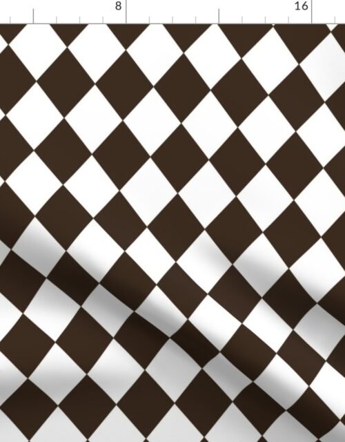 Coco Brown Small Modern Diamond Pattern Fabric