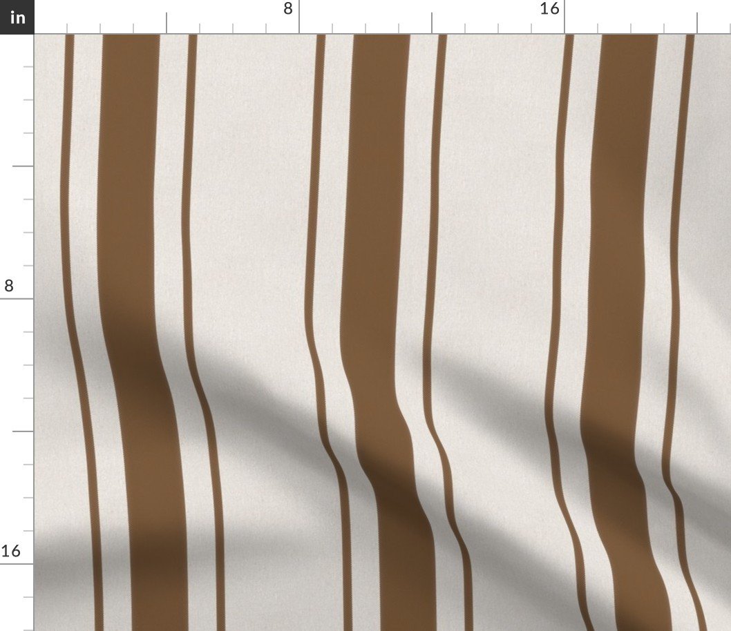 Cocoa Brown Antique Vintage Mattress Ticking Stripe on Cream Fabric Cocoa Brown Antique Vintage Mattress Ticking Stripe on Cream Fabric