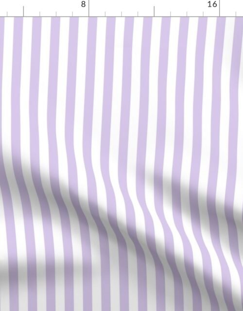 Color of the Year 2023 Digital Lavender and White 1/2 Inch Cabana Stripes Fabric