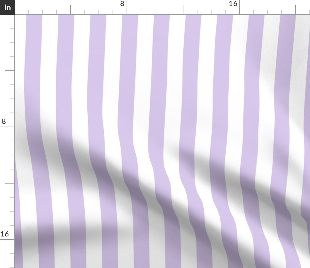 Color of the Year 2023 Digital Lavender and White 1 Inch Cabana Stripes Fabric
