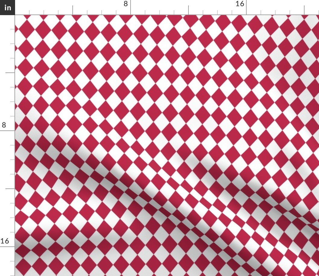 Color of the Year Viva Magenta and White Diamond Pattern Fabric Color of the Year Viva Magenta and White Diamond Pattern Fabric