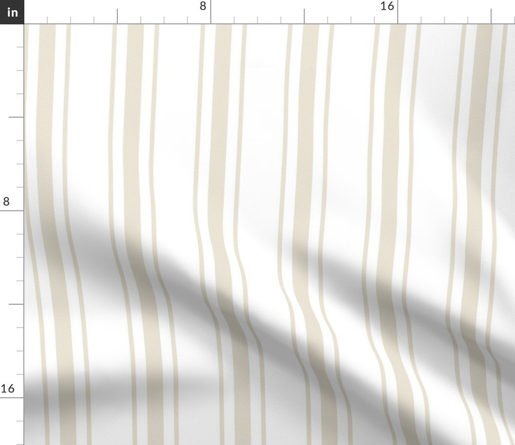 Cream on White French Provincial Mattress Ticking Fabric Cream on White French Provincial Mattress Ticking Fabric
