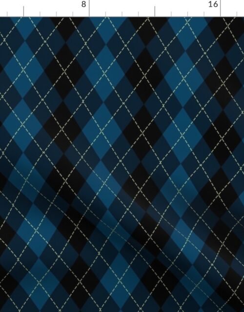 Dark Blue Argyle Diamond Check Fabric