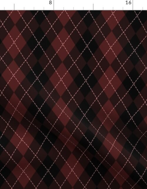 Dark Chocolate Argyle Diamond Check Fabric