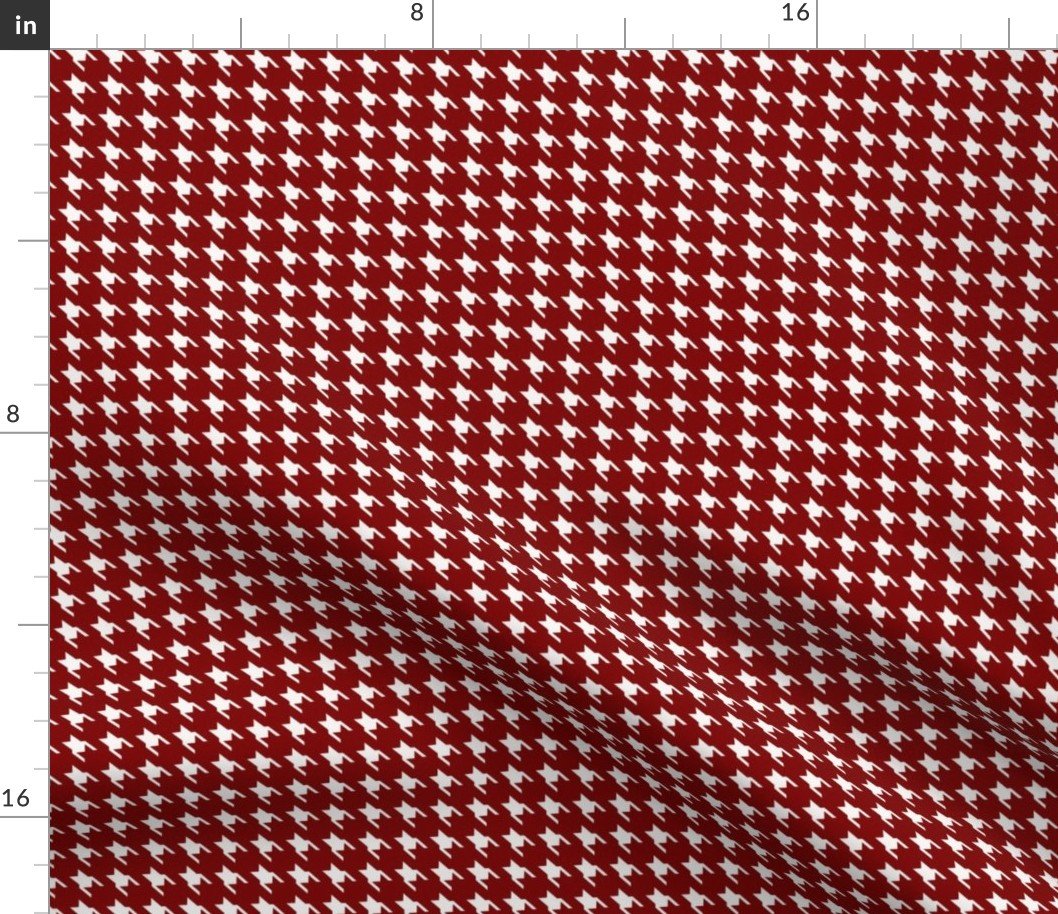 Dark Christmas Candy Apple Red Houndstooth Check Fabric Dark Christmas Candy Apple Red Houndstooth Check Fabric