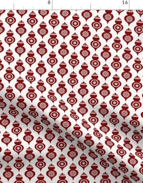 Dark Christmas Candy Apple Red Teardrop Ornaments Fabric